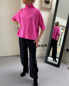 Diffusion by Kate Sweater One Size Josep Classic Sweater In Fuchsia Pink