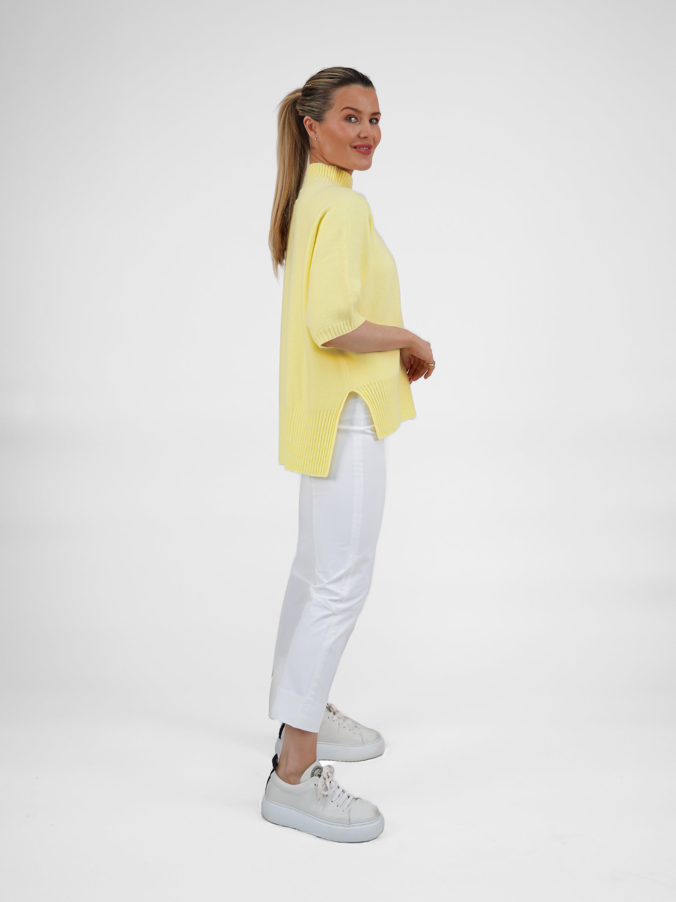 Diffusion by Kate Sweater One Size Josep Dip Back Sweater In Lemon