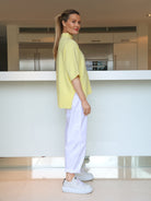 Diffusion by Kate Sweater One Size Josep Dip Back Sweater In Lemon