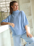 Diffusion by Kate Sweater One Size Josep Dip Back Sweater In Sky Blue