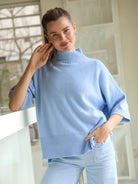 Diffusion by Kate Sweater One Size Josep Dip Back Sweater In Sky Blue