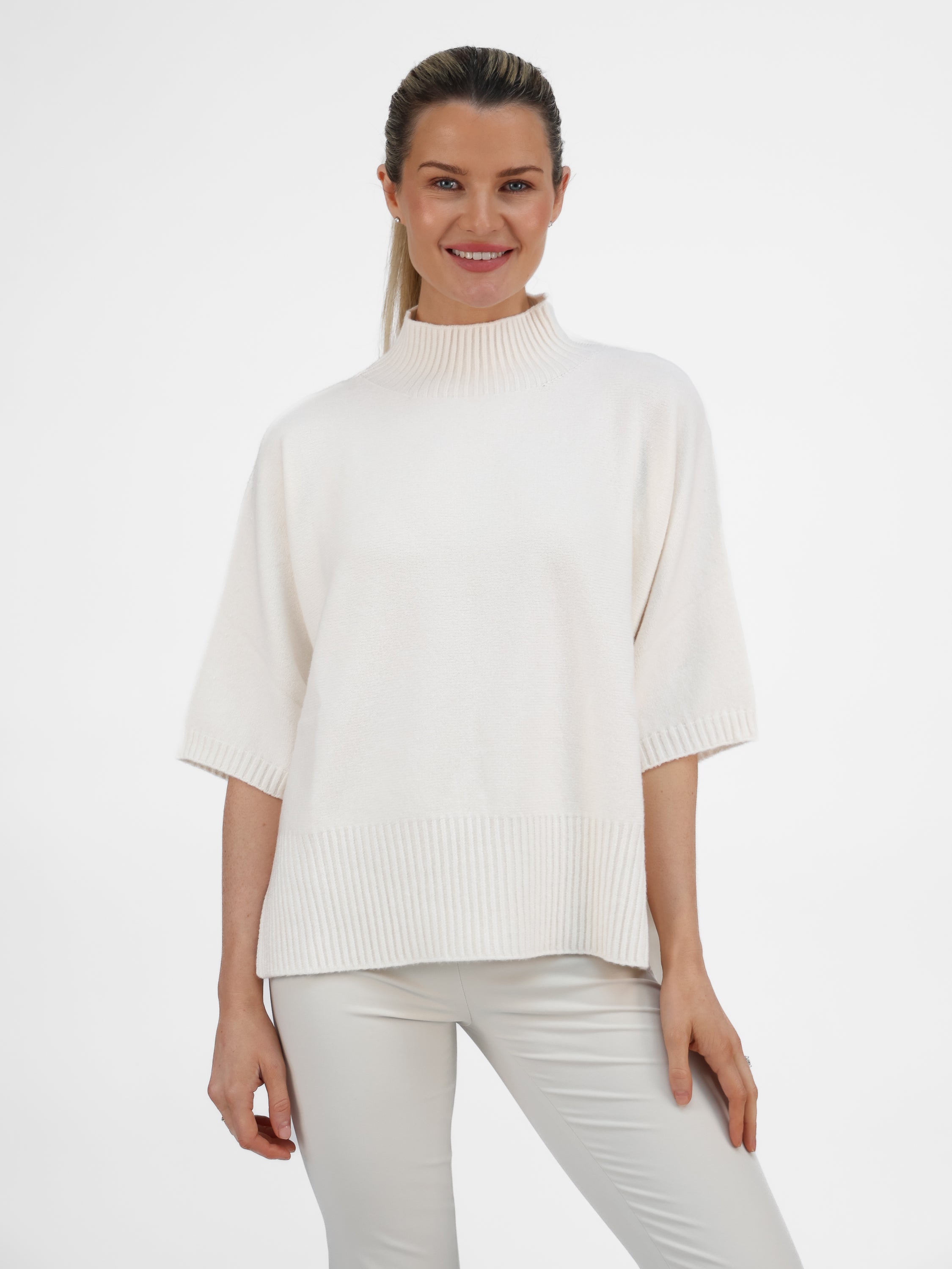 Diffusion by Kate Sweater One Size Josep Dip Back Sweater in Soft Cream