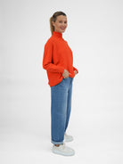 Diffusion by Kate Sweater One Size Josep Long Sleeve Knit Sweater In Burnt Orange