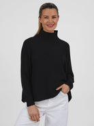 Diffusion by Kate Sweater One Size Josep Long Sleeve Sweater in Black