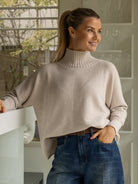 Diffusion by Kate Sweater One Size Josep Long Sleeve Sweater in Sand