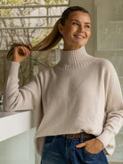 Diffusion by Kate Sweater One Size Josep Long Sleeve Sweater in Sand