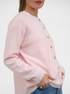 Diffusion by Kate Sweater One Size Pippa Cardigan in Baby Pink