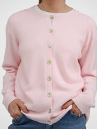 Diffusion by Kate Sweater One Size Pippa Cardigan in Baby Pink