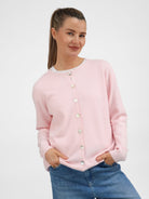 Diffusion by Kate Sweater One Size Pippa Cardigan in Baby Pink