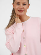 Diffusion by Kate Sweater One Size Pippa Cardigan in Baby Pink