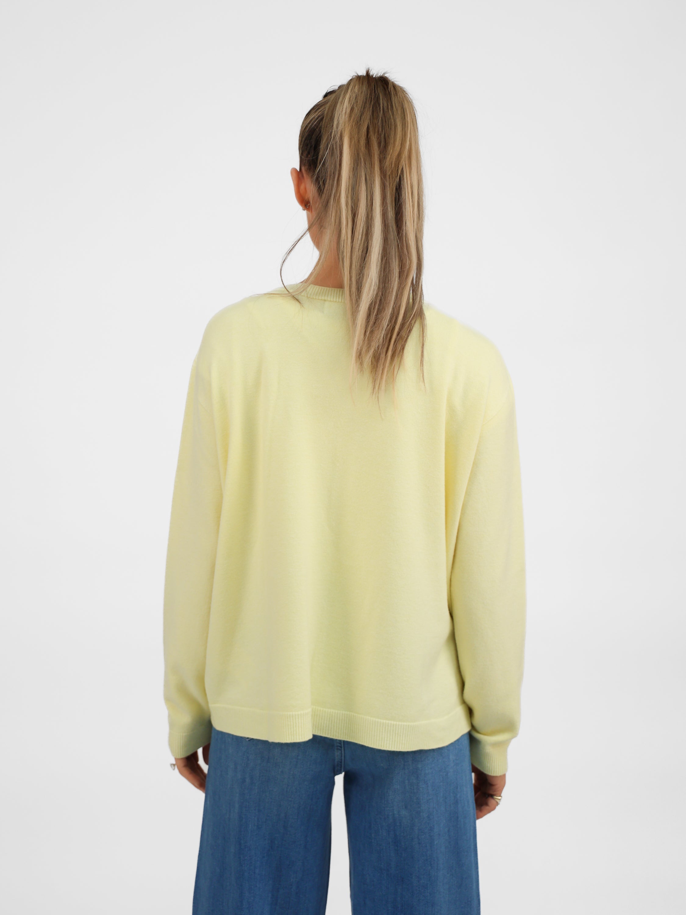 Diffusion by Kate Sweater One Size Pippa Cardigan in Lemon Yellow