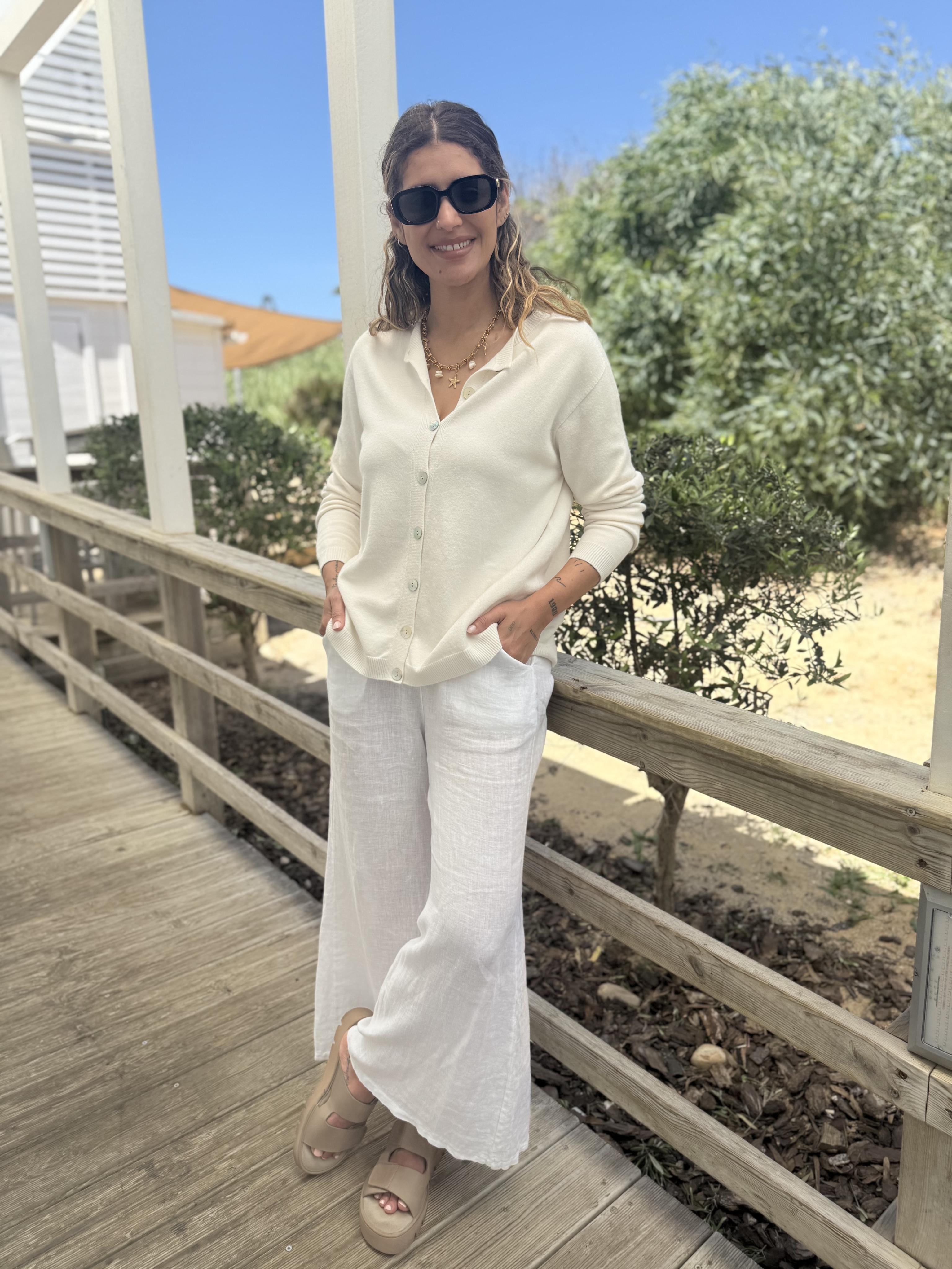 Diffusion by Kate Sweater One Size Pippa Cardigan in Soft Cream