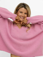 Diffusion by Kate Sweater One Size Stella Sweater in Baby Pink