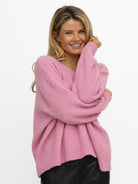 Diffusion by Kate Sweater One Size Stella Sweater in Baby Pink