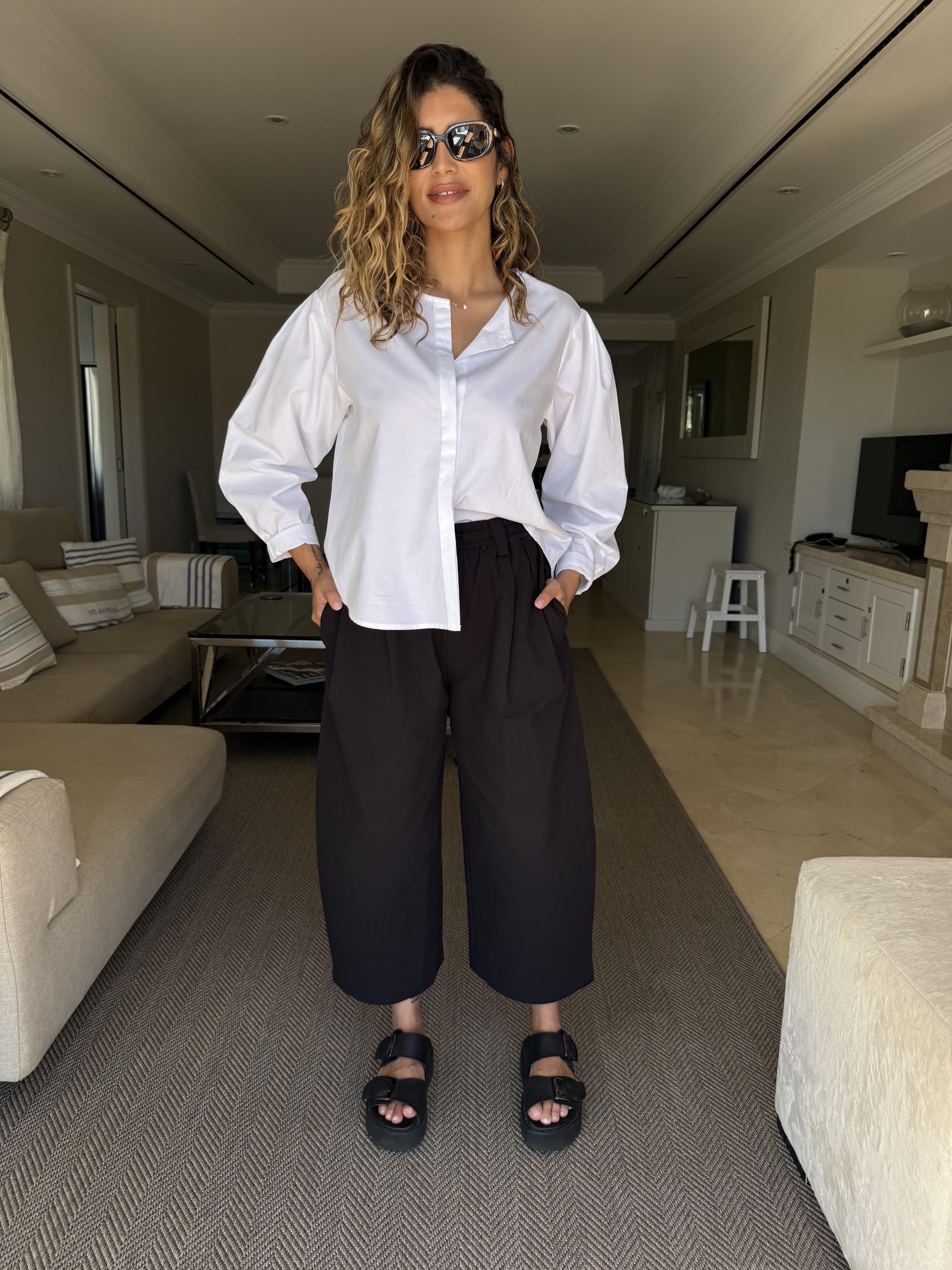 Diffusion by Kate One Size Tokyo Cotton Pants in Black