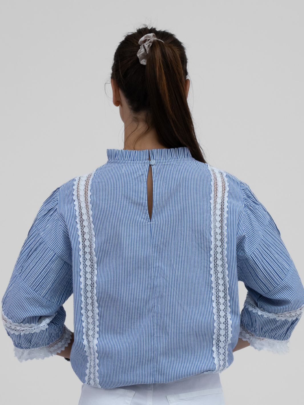 Diffusion By Kate Top Angela Cotton Top In Blue And White