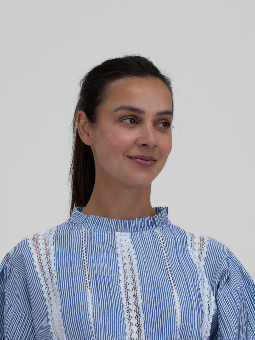 Diffusion By Kate Top Angela Cotton Top In Blue And White