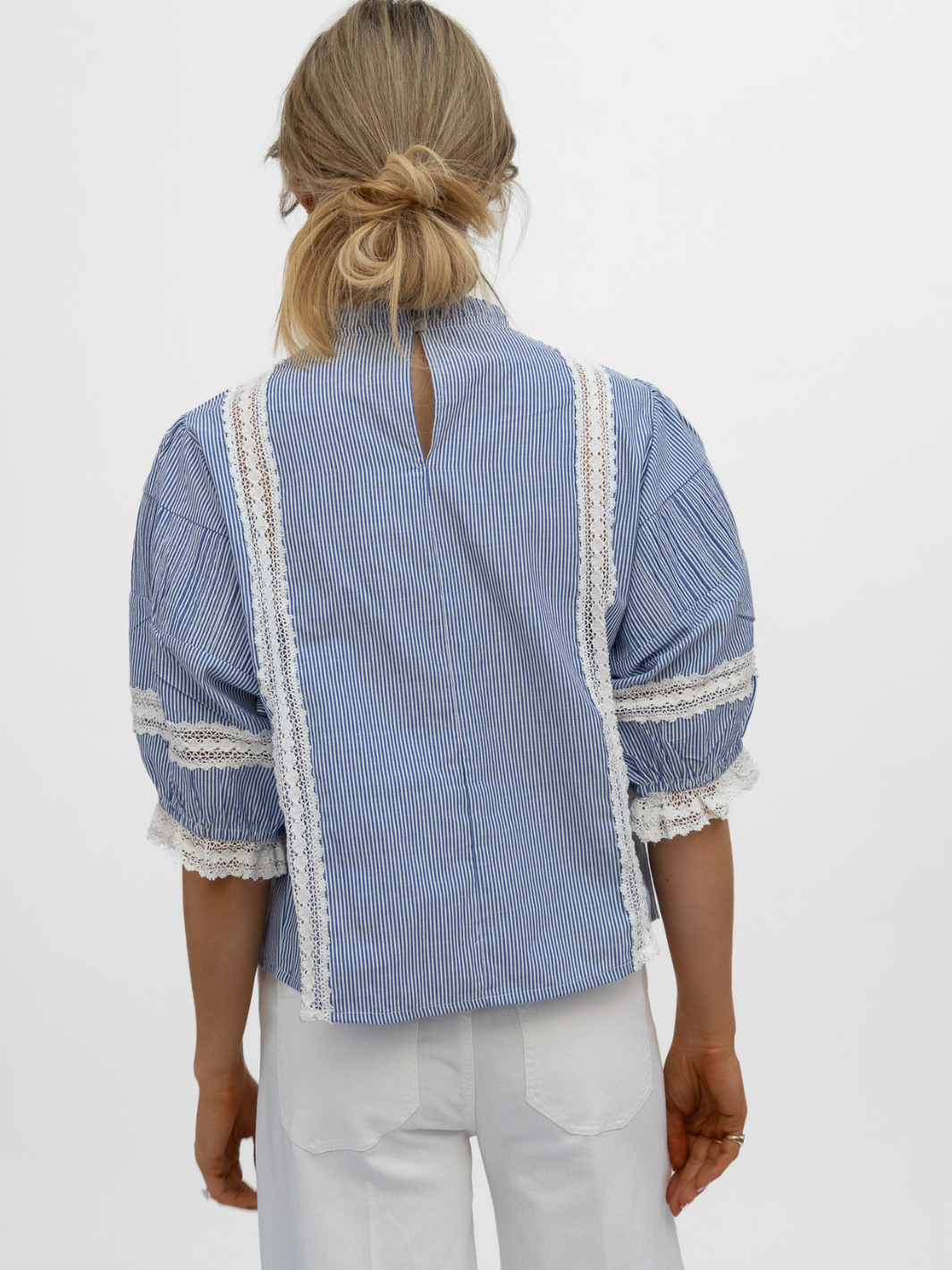 Diffusion By Kate Top Angela Cotton Top In Blue And White