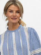Diffusion By Kate Top Angela Cotton Top In Blue And White