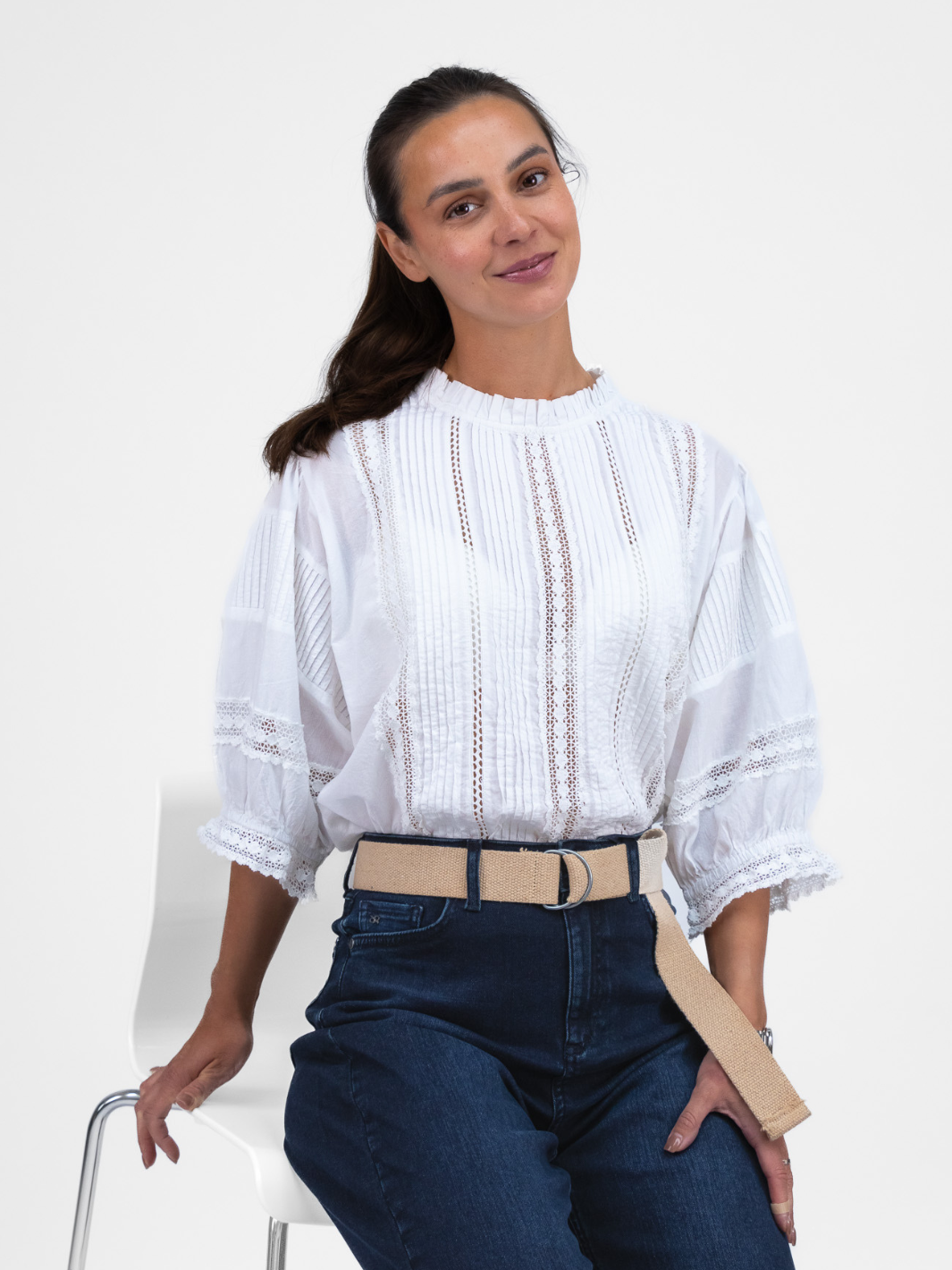 Diffusion By Kate Top Angela Cotton Top In White