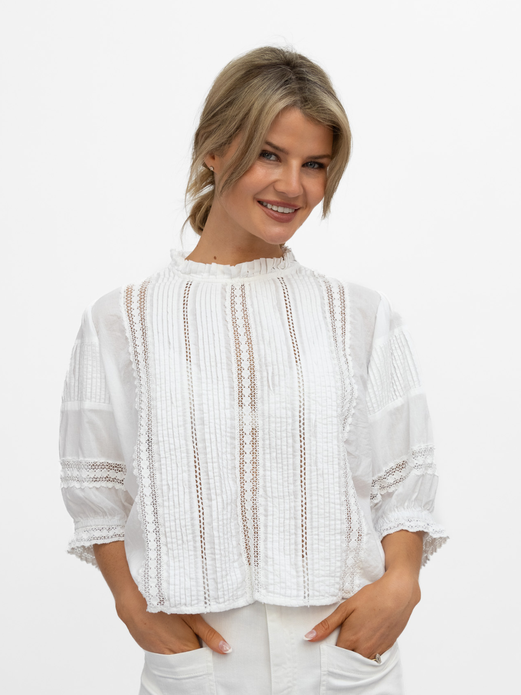 Diffusion By Kate Top Angela Cotton Top In White