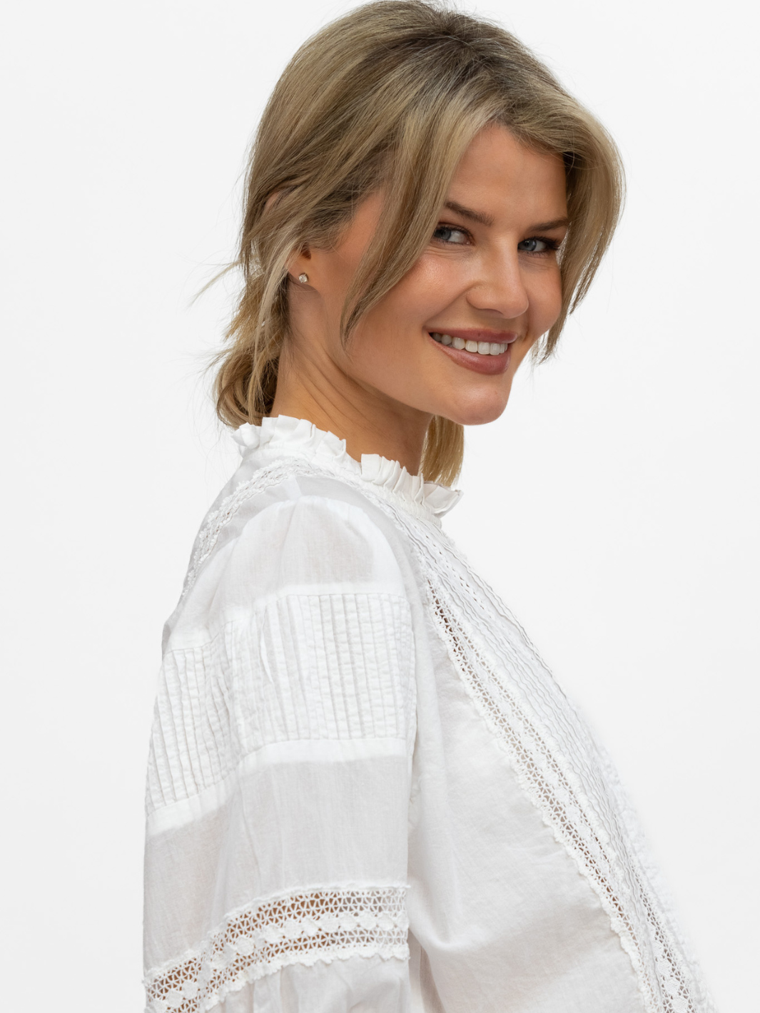 Diffusion By Kate Top Angela Cotton Top In White