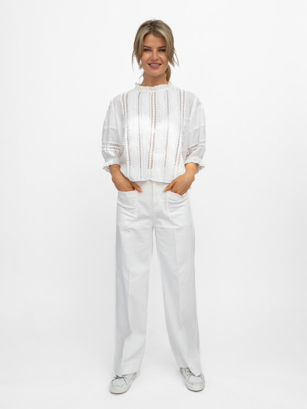 Diffusion By Kate Top Angela Cotton Top In White