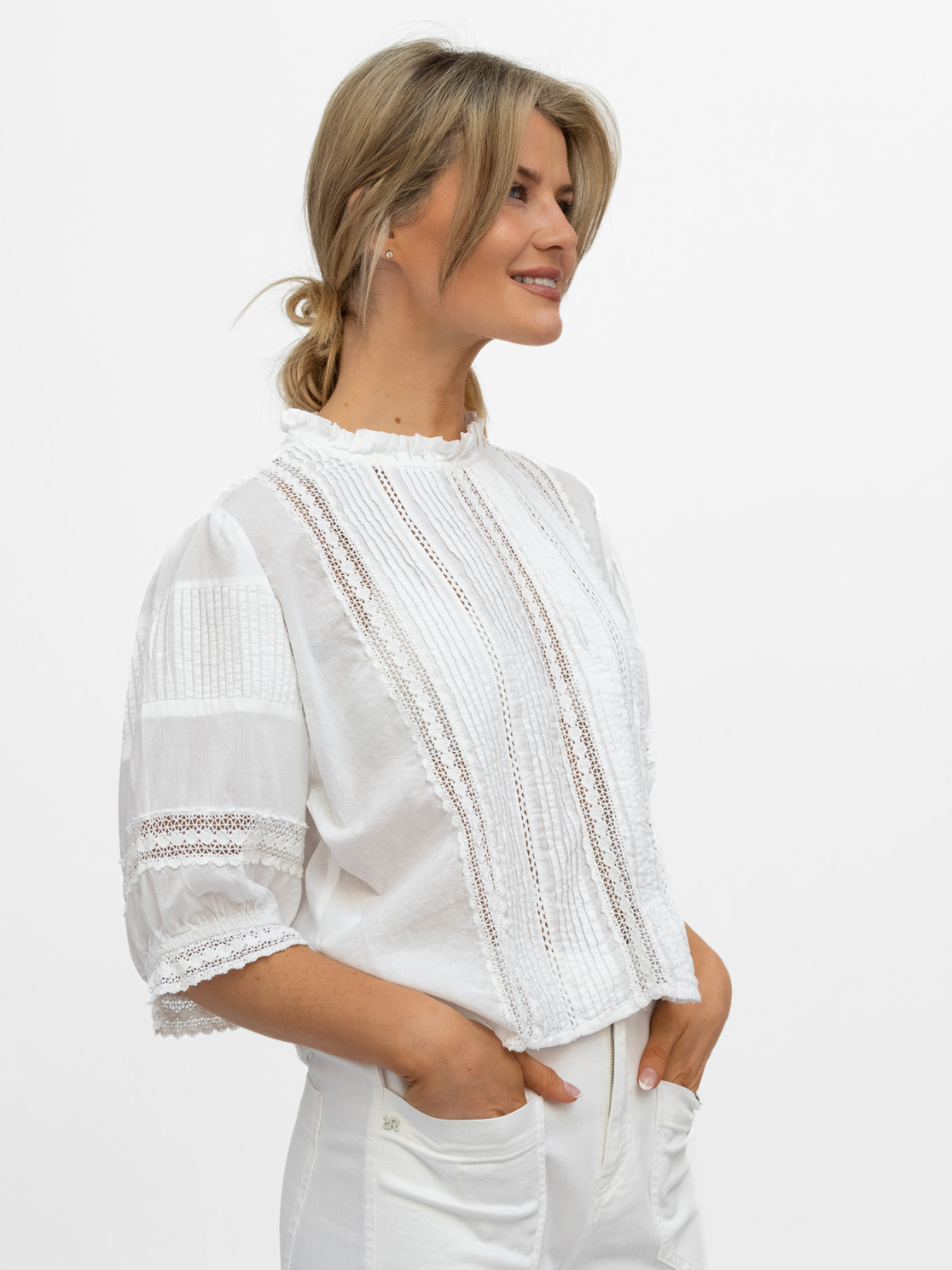 Diffusion By Kate Top Angela Cotton Top In White