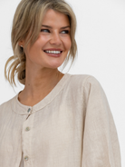 Diffusion By Kate Top One Size Chloe Linen Shirt In Sand