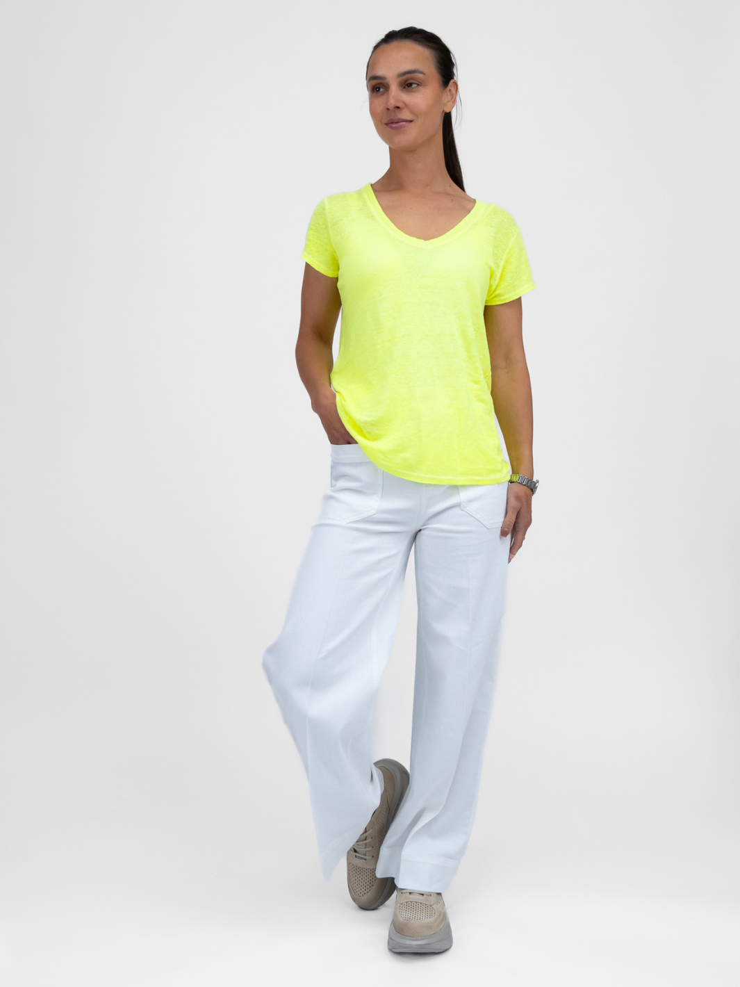 Diffusion By Kate Top One Size Kate Tee In Neon Yellow