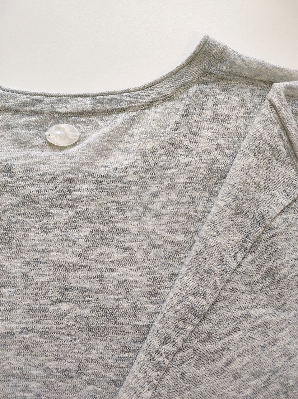 Diffusion by Kate Top One Size Lena Linen Mix Long Sleeve Tee in Grey
