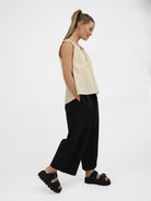 Diffusion by Kate Top One Size Ruth Pure Linen Pleat Back Top in Vanilla