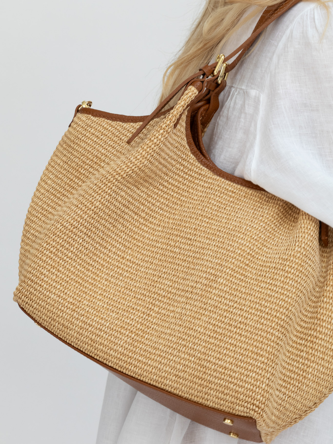 Diffusion.ie Bags One Size Bologna Raffia Slouchy Shoulder Bag