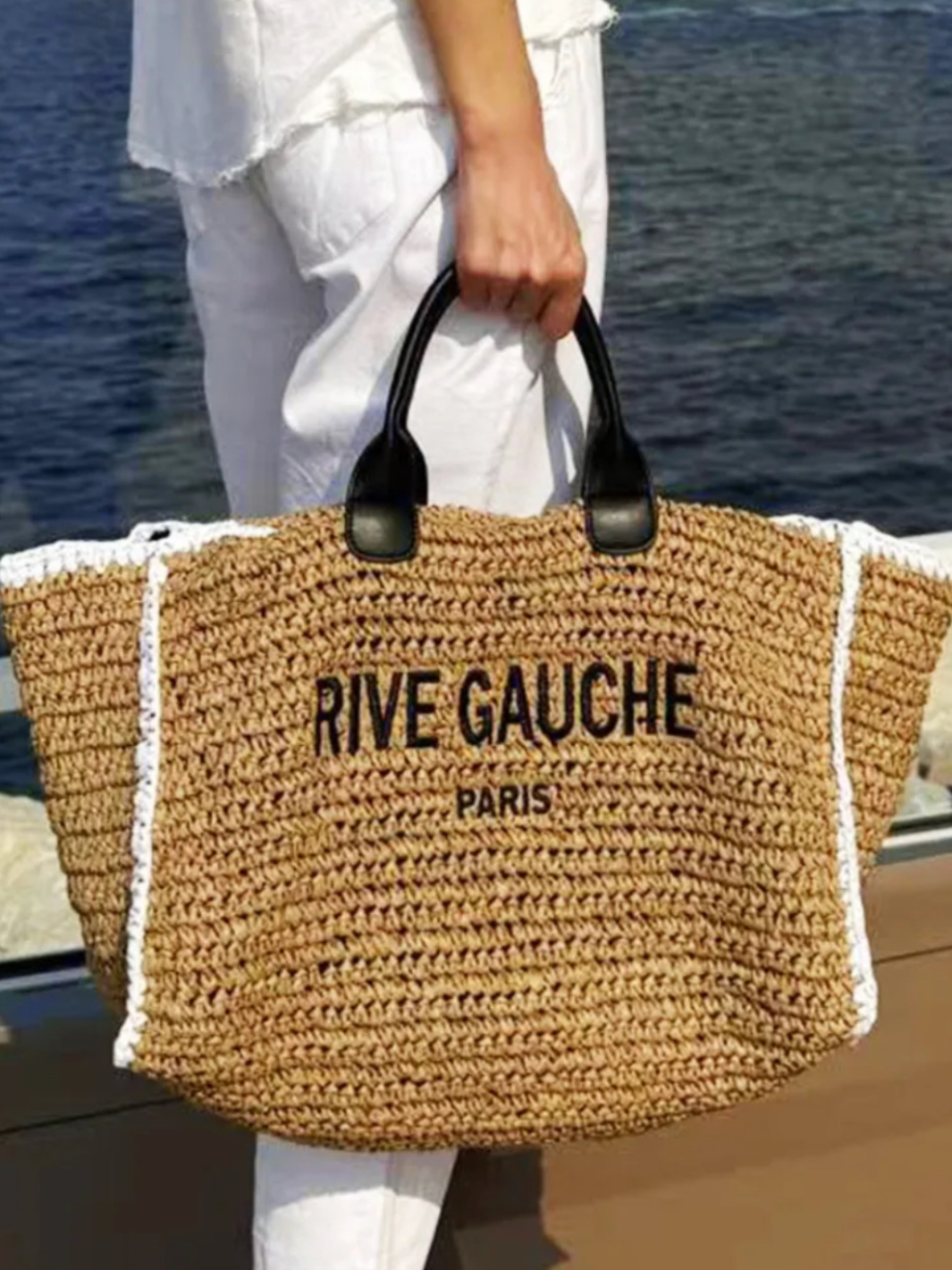 Diffusion.ie Bags One Size Rive Gauche Raffia Medium Tote