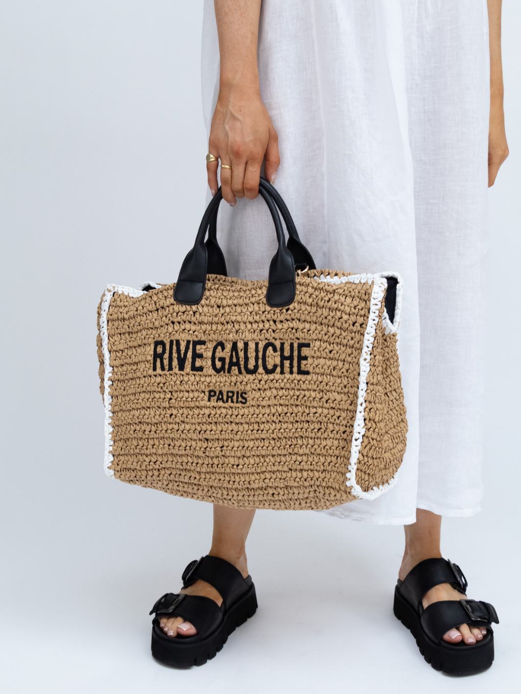 Diffusion.ie Bags One Size Rive Gauche Raffia Medium Tote