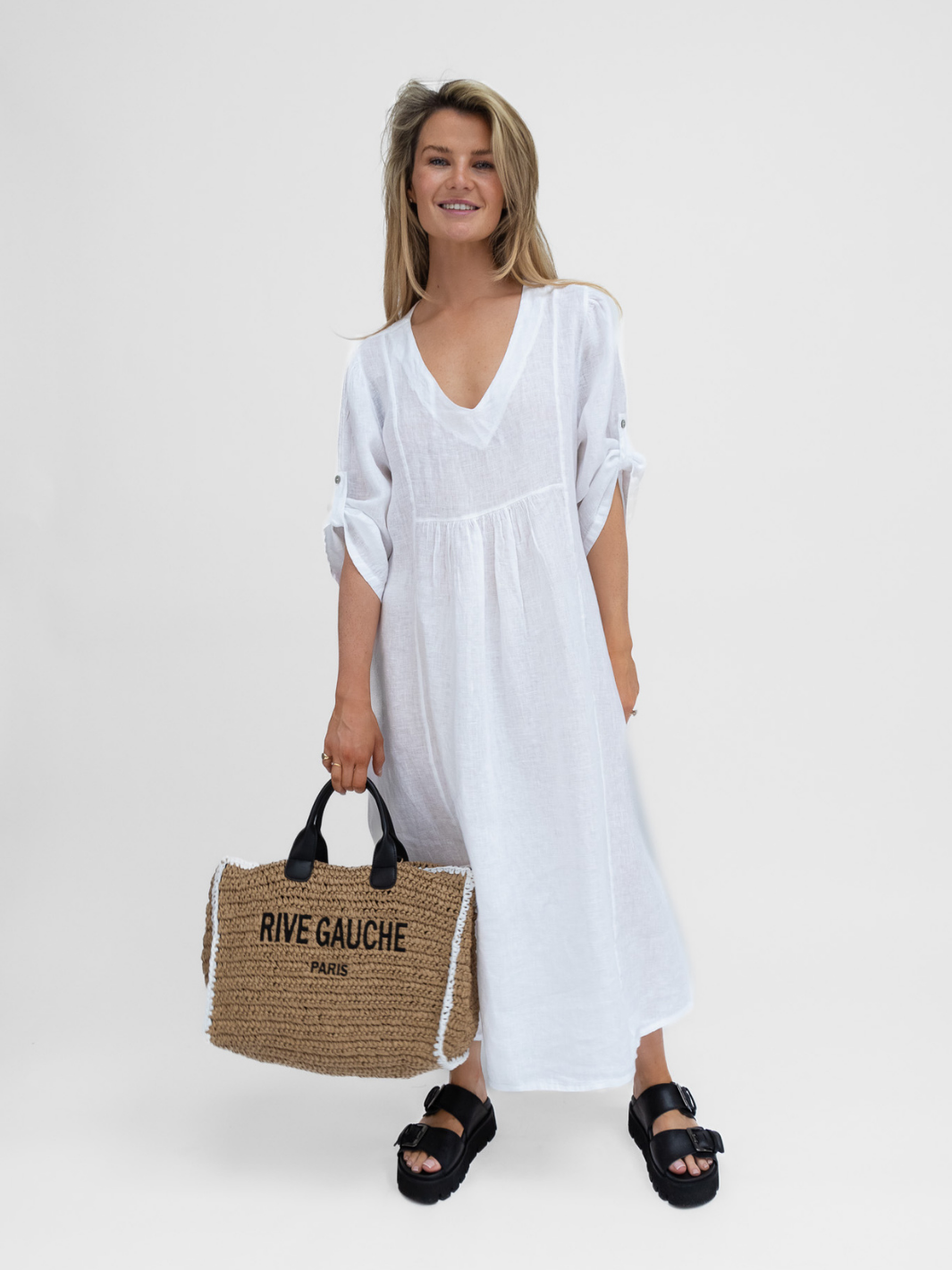 Diffusion.ie Bags One Size Rive Gauche Raffia Medium Tote