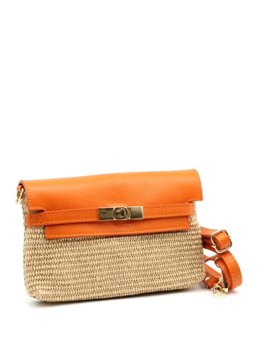 Diffusion.ie Bags One Size Tuscany Raffia Crossbody – Tangerine