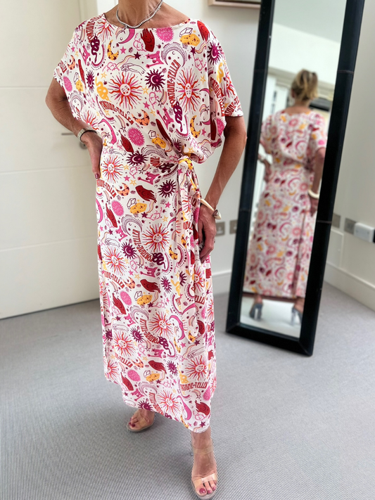 Diffusion.ie Dress Megan Midi Dress In Fortune Teller Print