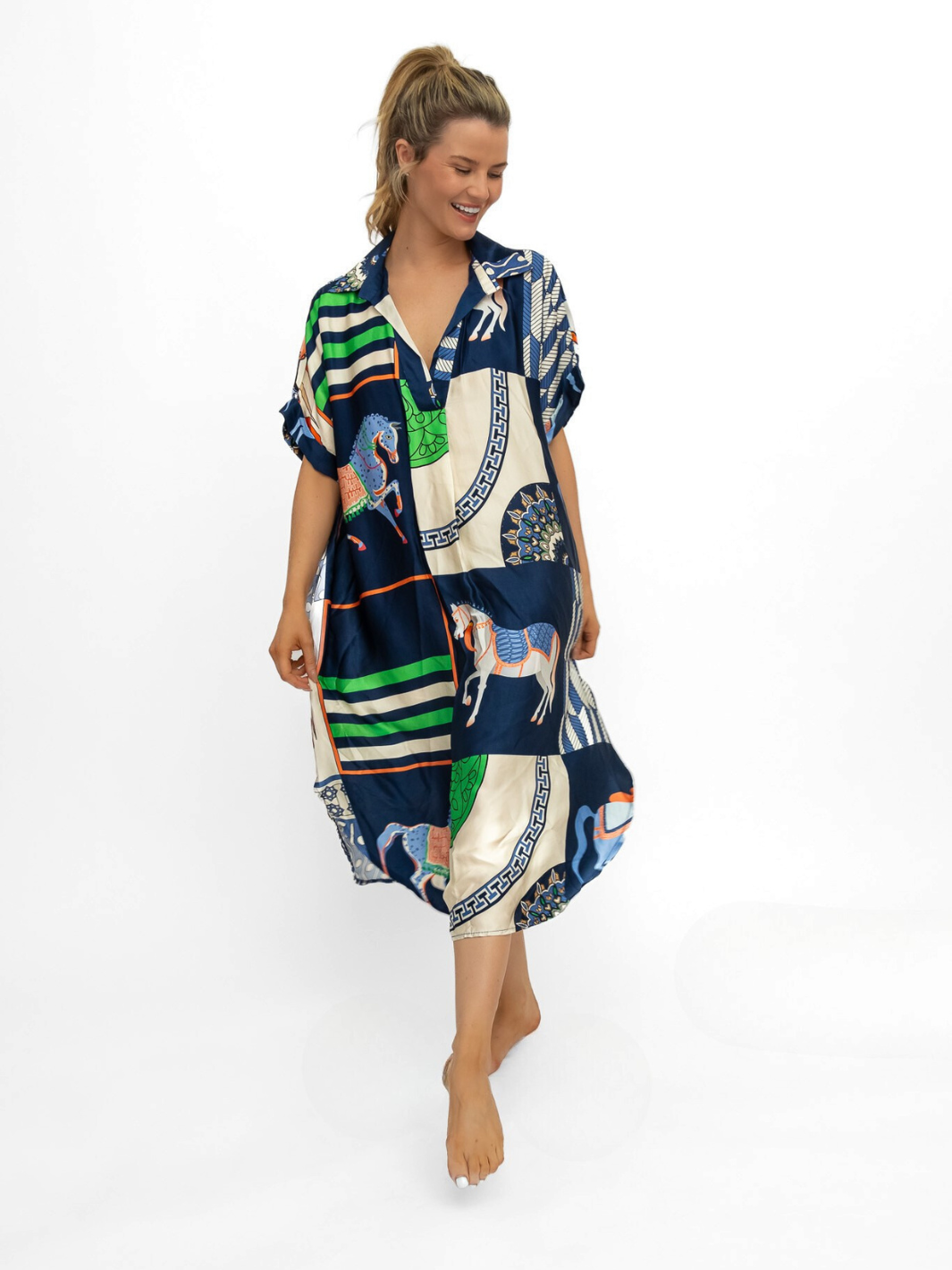 Diffusion.ie Dress One Size Silky Pool Side Dress in Riviera