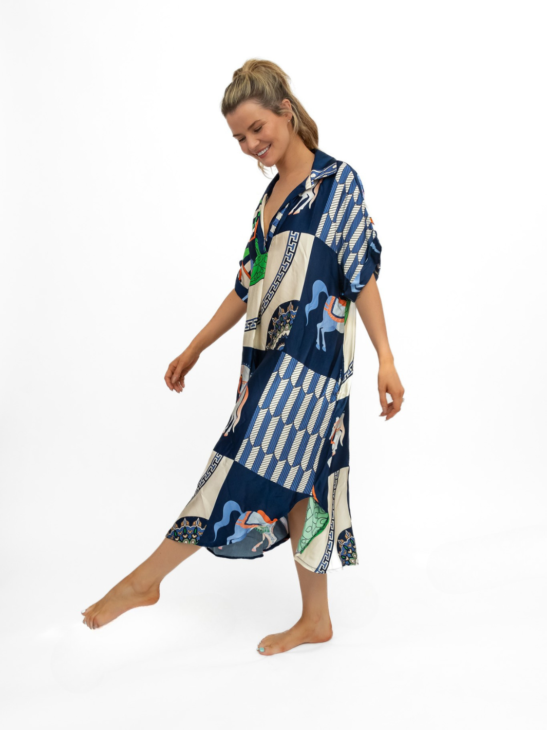 Diffusion.ie Dress One Size Silky Pool Side Dress in Riviera