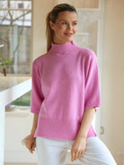 Diffusion.ie Knitwear One Size Josep Dip Back Sweater in Peony Pink