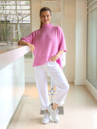Diffusion.ie Knitwear One Size Josep Dip Back Sweater in Peony Pink