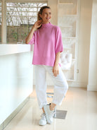Diffusion.ie Knitwear One Size Josep Dip Back Sweater in Peony Pink
