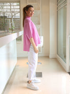Diffusion.ie Knitwear One Size Josep Dip Back Sweater in Peony Pink