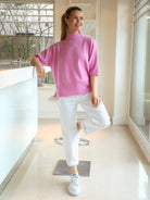 Diffusion.ie Knitwear One Size Josep Dip Back Sweater in Peony Pink