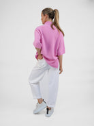 Diffusion.ie Knitwear One Size Josep Dip Back Sweater in Peony Pink