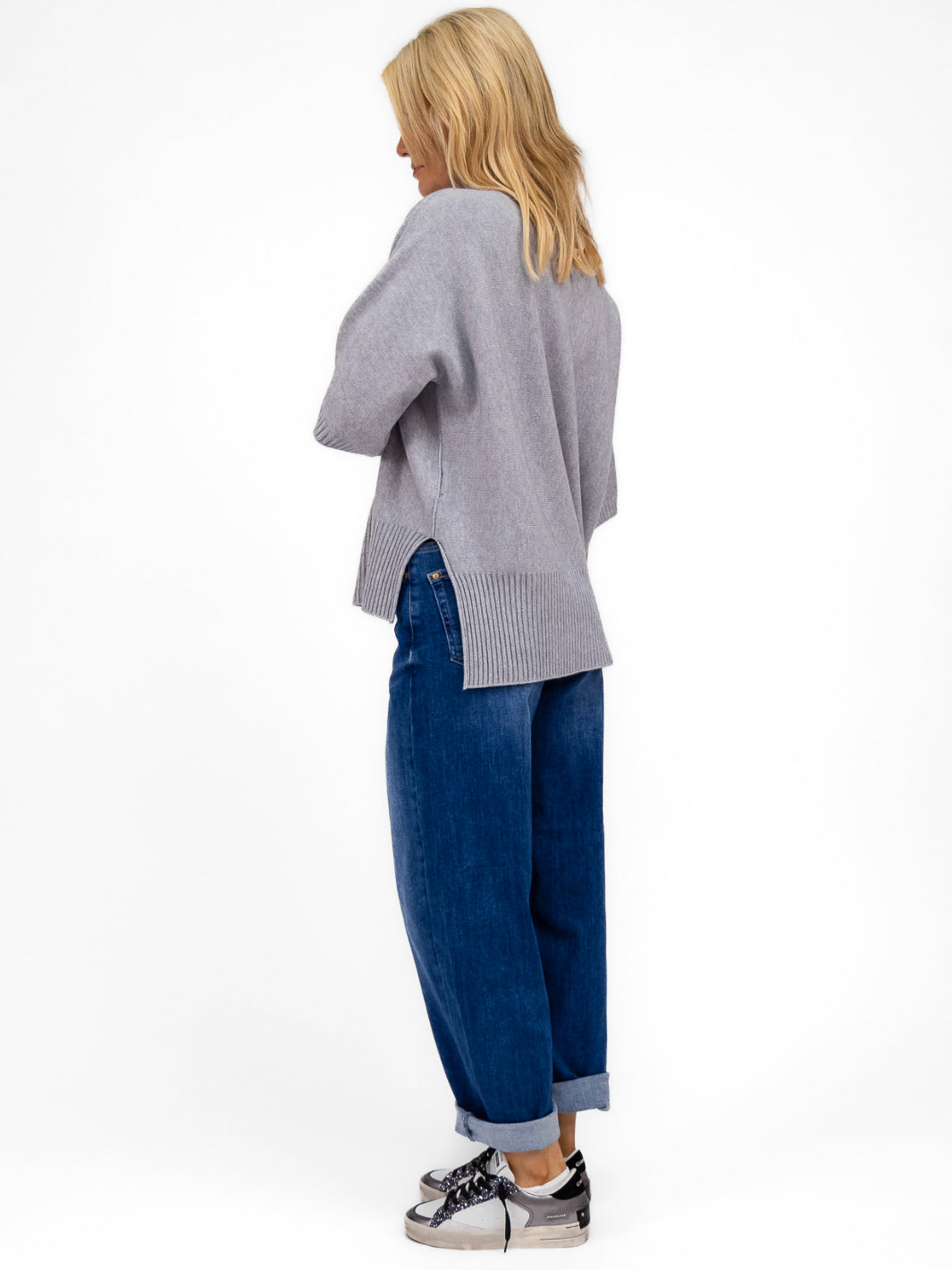 Diffusion.ie Knitwear One Size Josep Long Length Jumper In Soft Grey