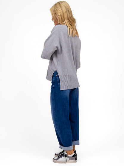 Diffusion.ie Knitwear One Size Josep Long Length Jumper In Soft Grey
