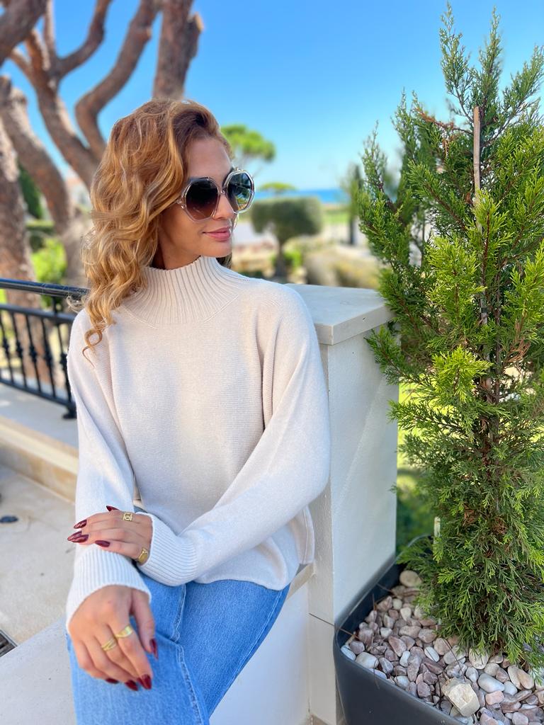 Diffusion.ie Knitwear One Size Josep Long Sleeve Sweater in Sand