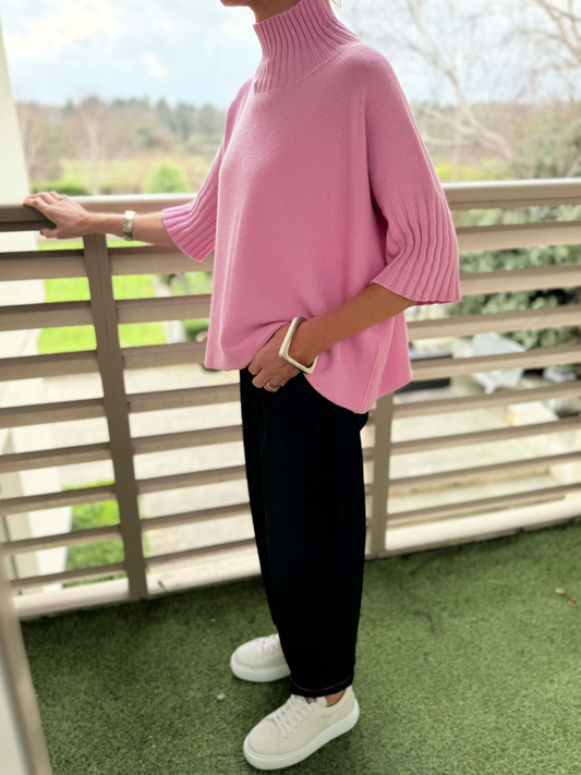Diffusion.ie Knitwear One Size Josep Mid Length Jumper In Magenta